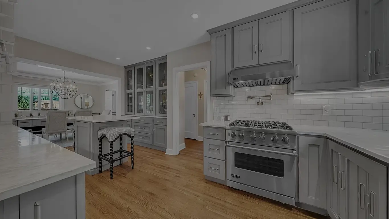 Kitchen with new wood flooring in the Tulsa area