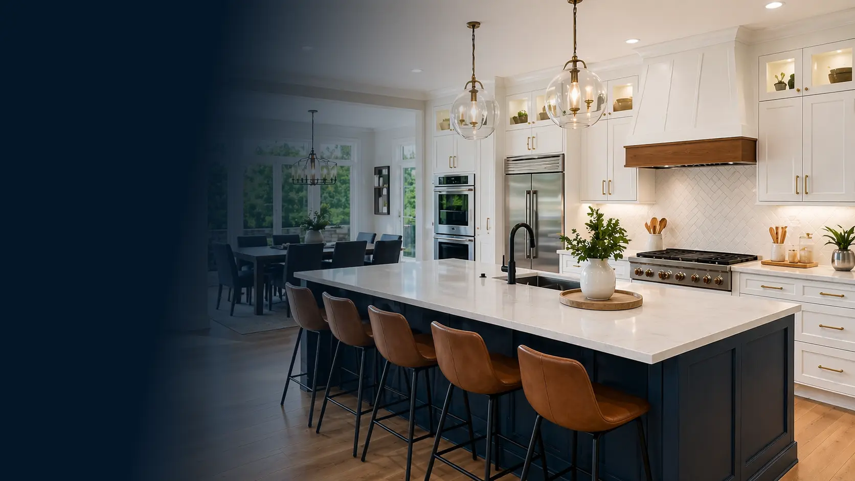 Remodeled kitchen with fresh paint and new finishes